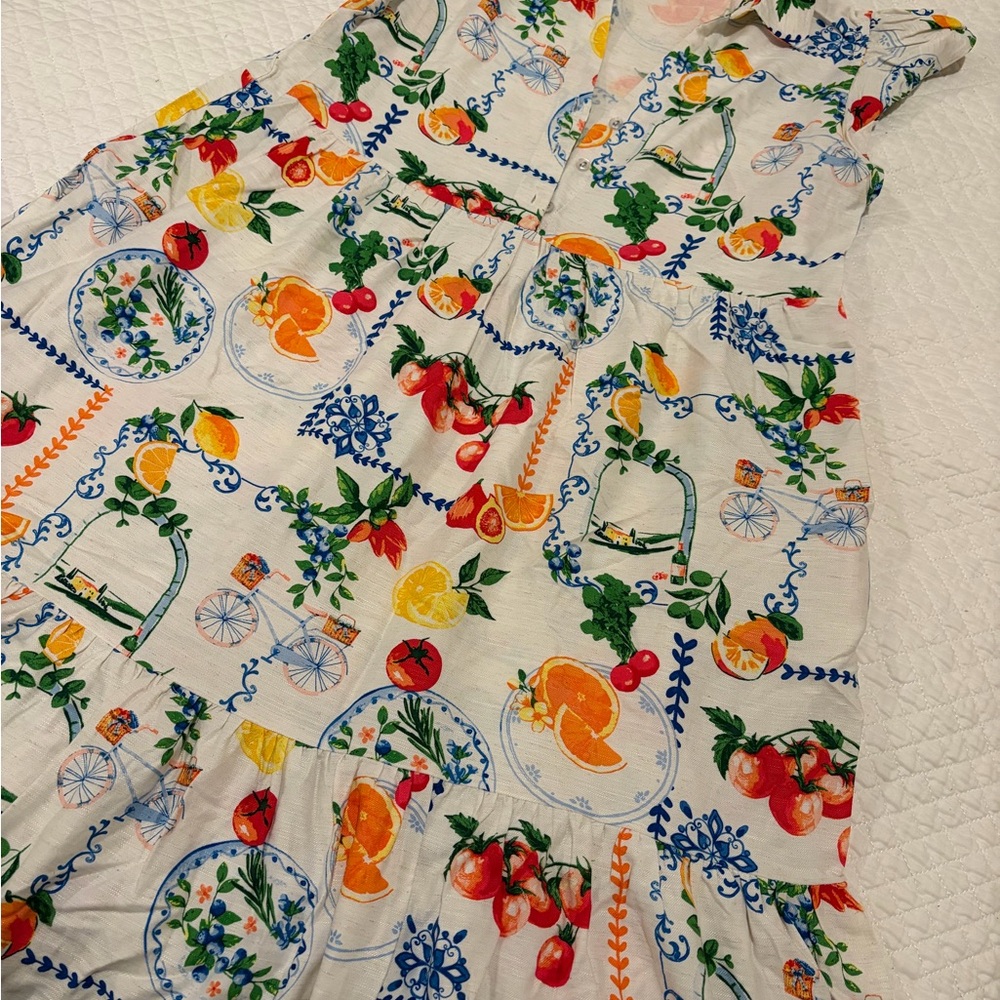 Floral and Fruit Print Dress